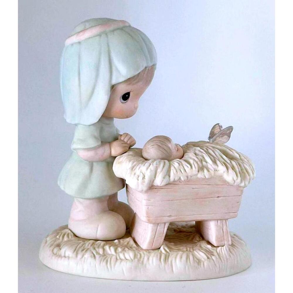 Precious Moments Figure - Little Girl with Cradle